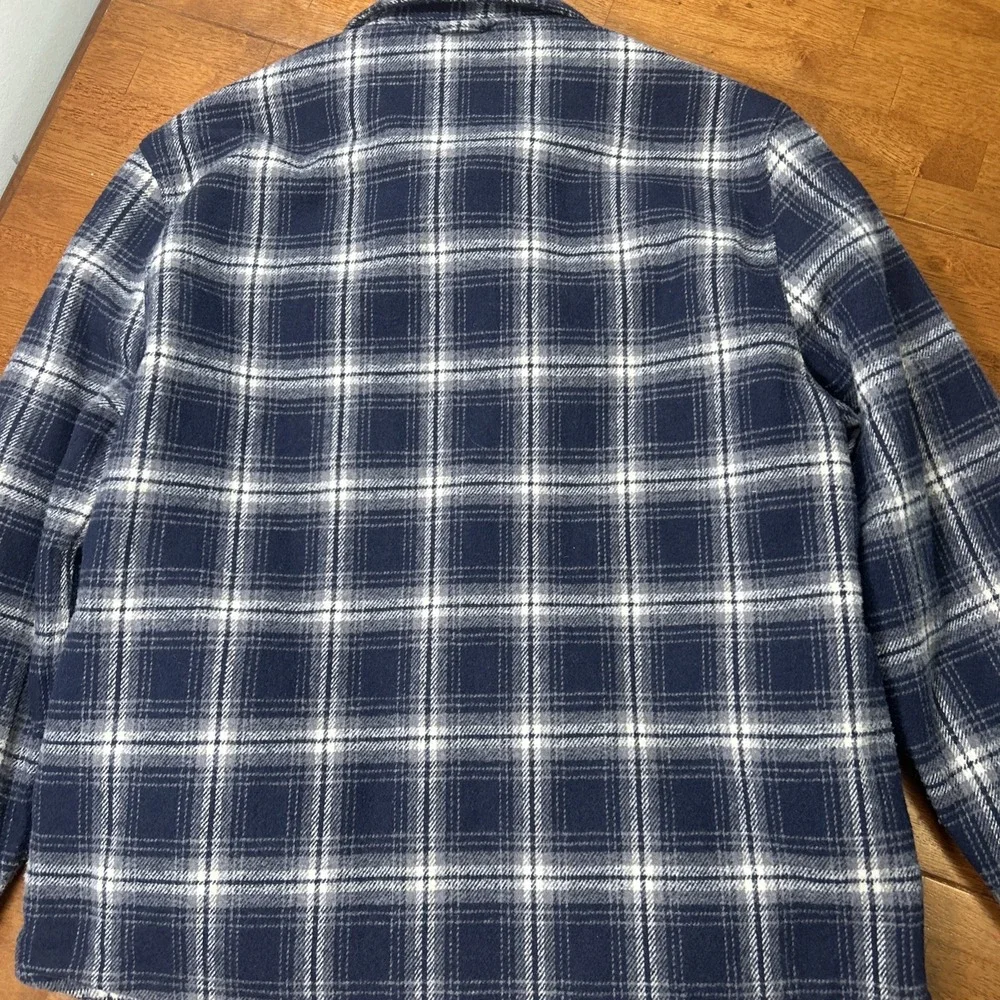 Jachs New York Flannel Shirt Jacket Men's Size Large Heavy Weight Blue